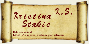 Kristina Stakić vizit kartica